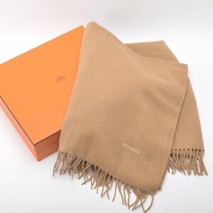 Hermes Large Shawl Cashmere 100% 180 X143 Brown